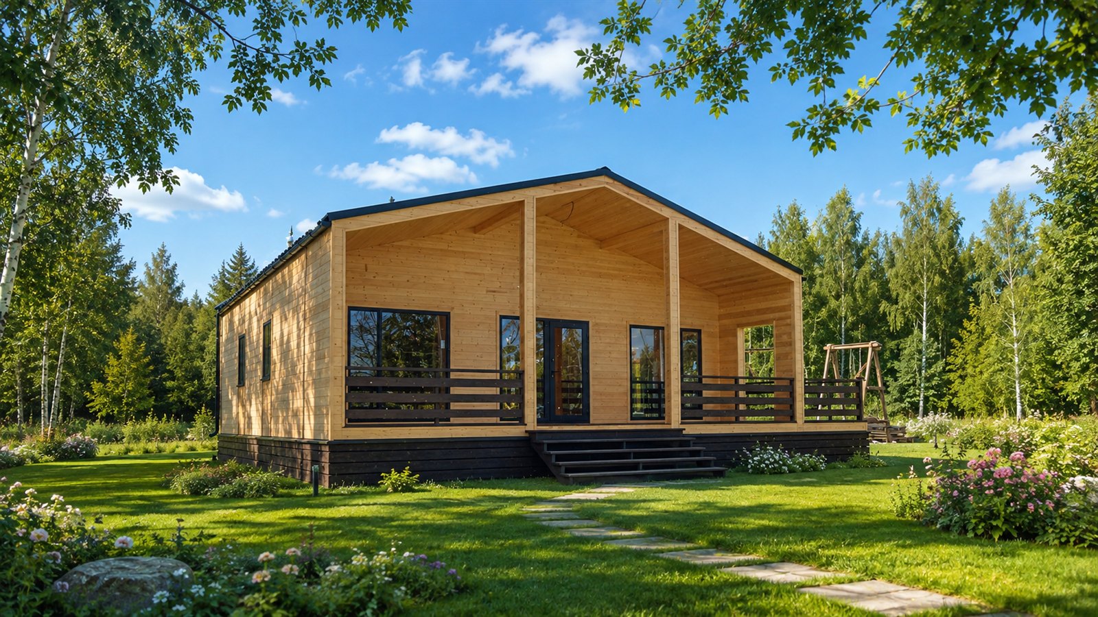Пластиковые окна KBE 70 в барнхаусе