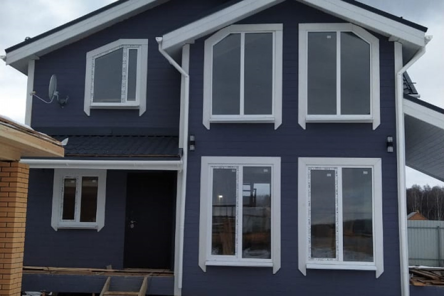Каркасный дом с панорамными окнами - 2141826154