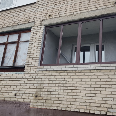 Остекление балконов в Ногинске.  ПВХ конструкция с односторонней ламинацией - 1344616859